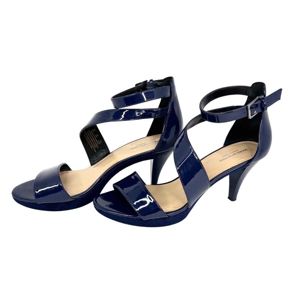 Marc NY Andrew Marc Navy Patent Heels Size 9